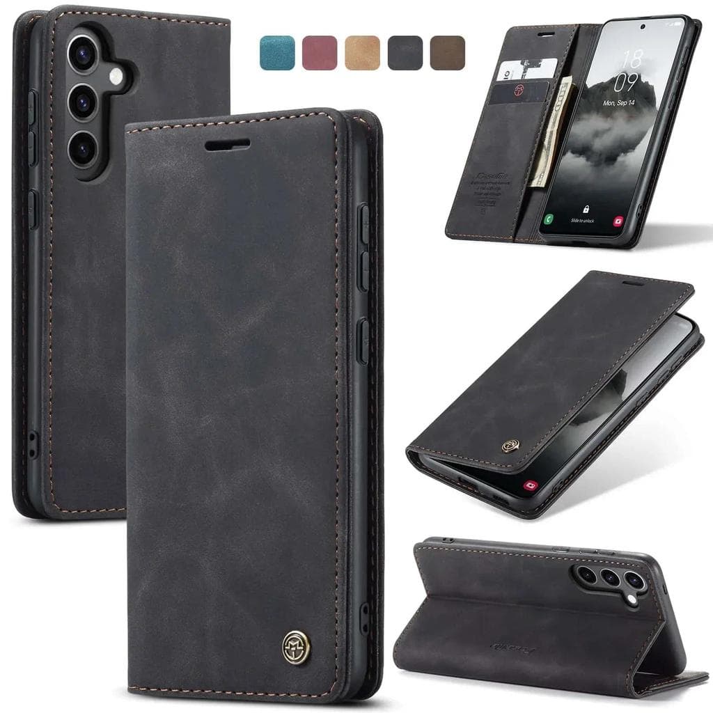 Capa De Couro Flip Para Samsung Galaxy S26 S25 Edge 24 Ultra S23 FE S22 S21 S20 Plus Capas Carteira