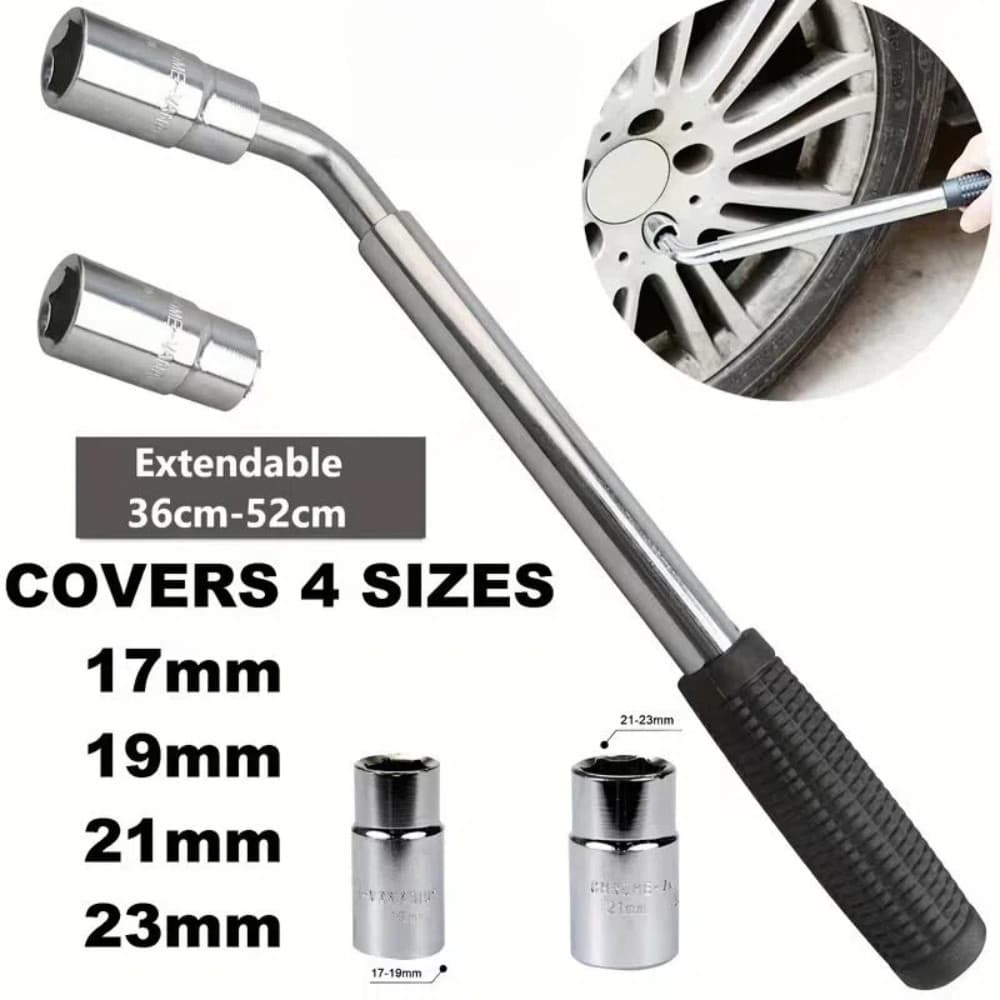 Chave De Roda L GEELE 17 19 21 23mm Telescópica Soquete Duplo Alongável Ferramenta Automotiva