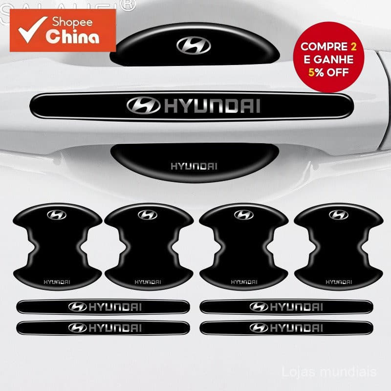 Para Hyundai Tucson I30n I35 Accent Veloster Solaris Kona Elantra Protetor de Cobertura de Maçaneta de Carro Adesivo NWG