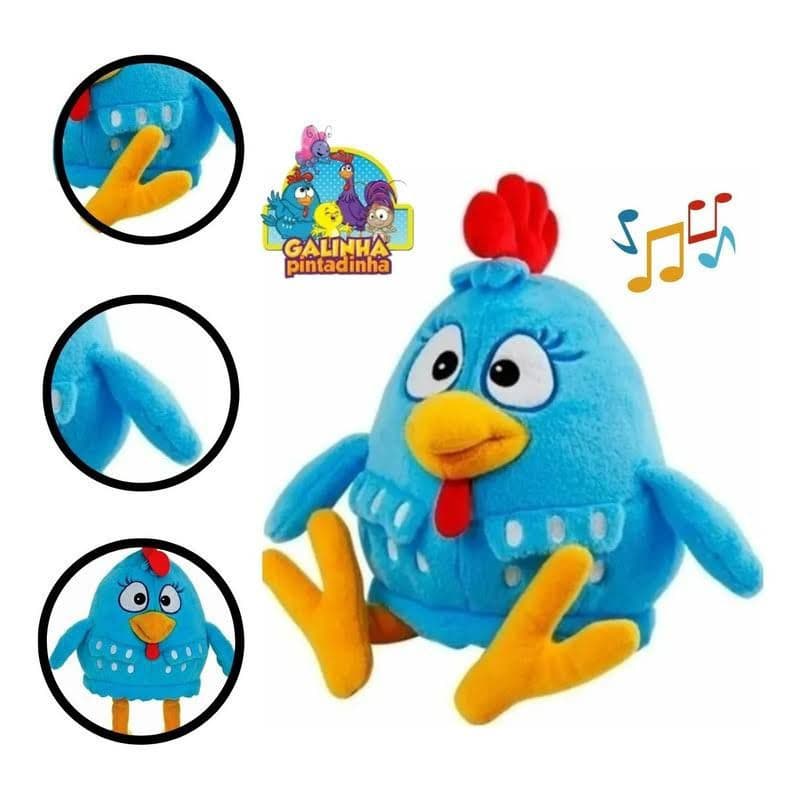 Galinha Pintadinha Pelúcia Brinquedo Musical com Musica da Galinha Pintadinha
