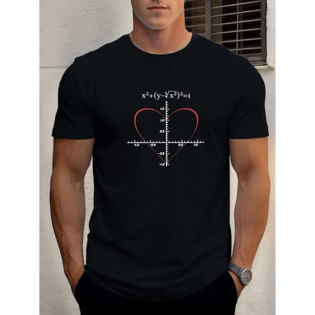 Camiseta Masculina Formula Matematica Coracao 100% Algodao