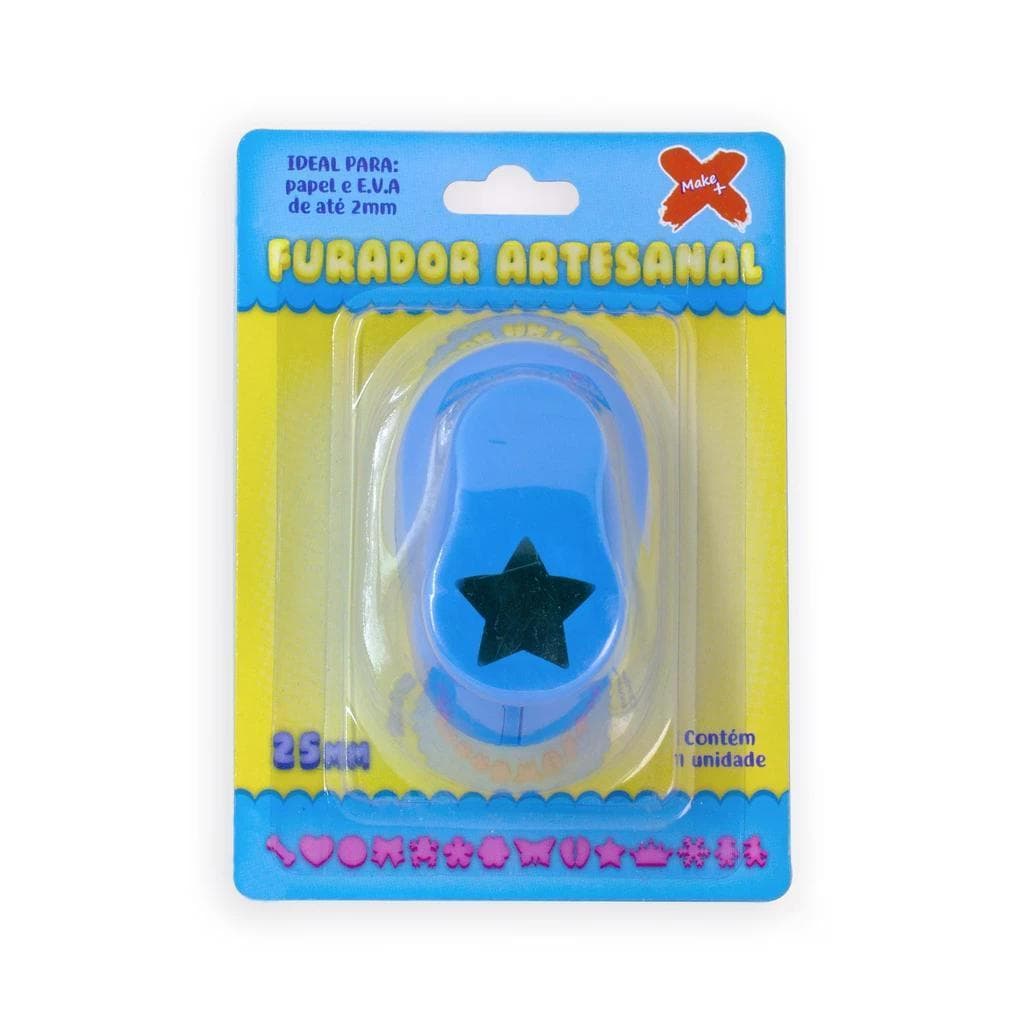 Furador Estrela 25mm (2,5cm) Para EVA Papel Scrapbook Artesanato Corte Preciso Make+