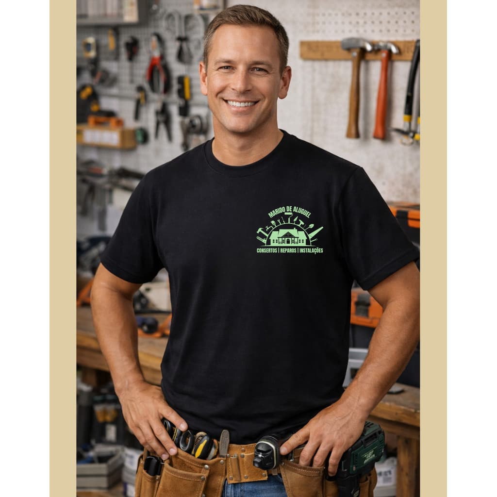 Camiseta De Trabalho Marido de Aluguel Uniforme Profissional Autônomo
