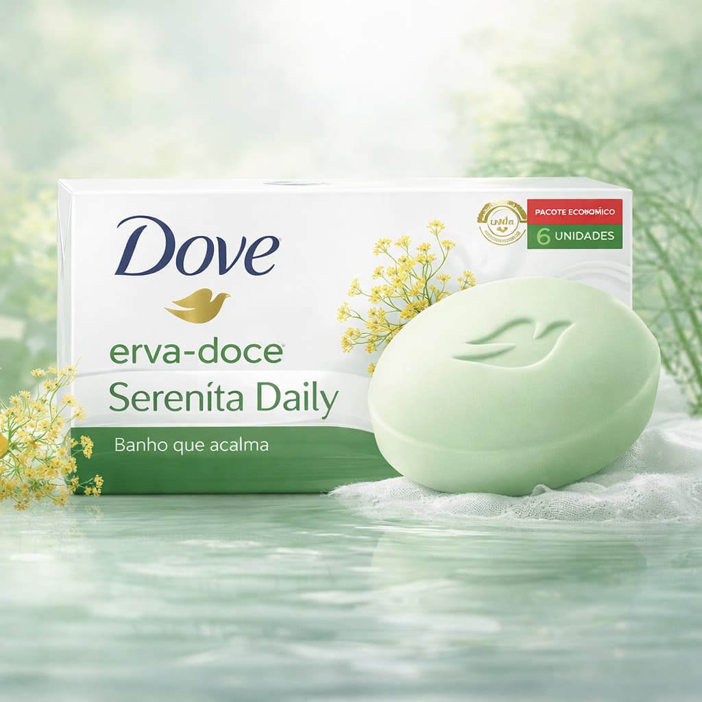 Sabonete Dove Barra C/6 Erva-Doce 90G Especial