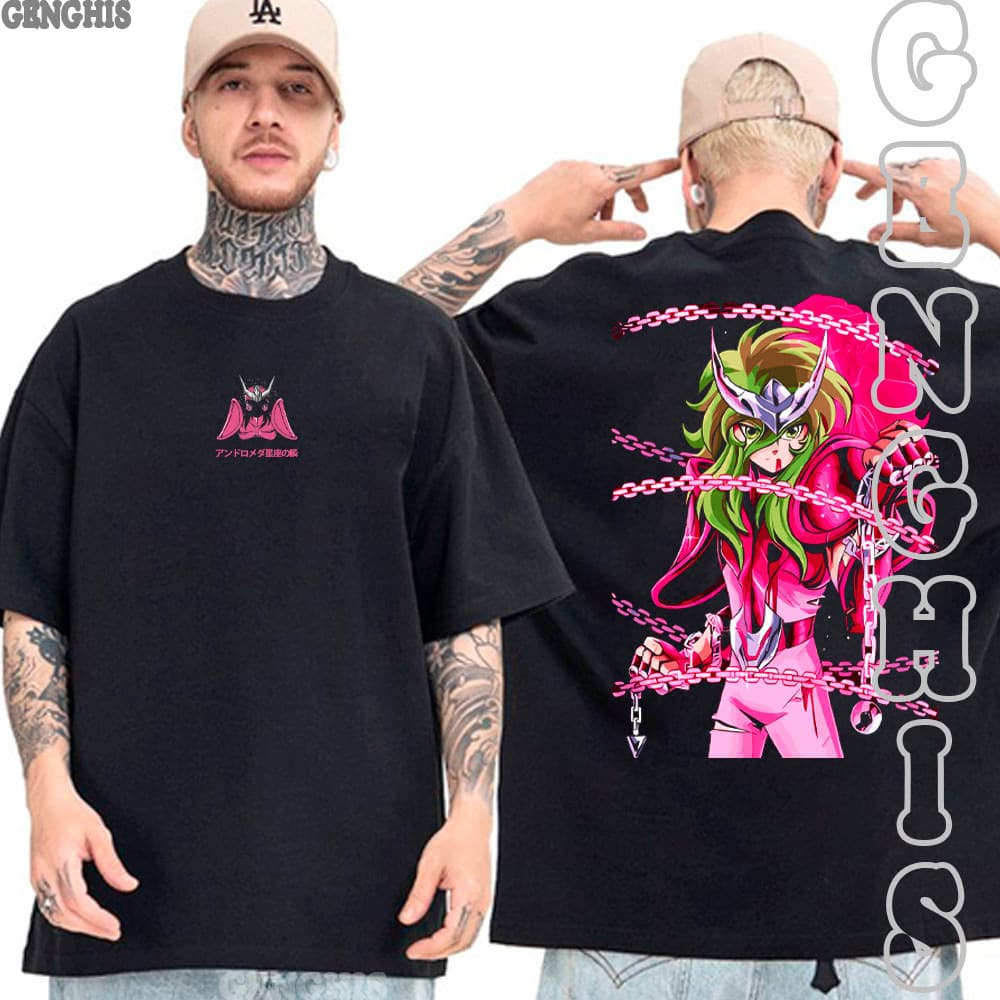 Camisa Shun de Andrômeda Cavaleiro De Prata do Zodíaco Anime Camiseta Basica e Oversized Unissex