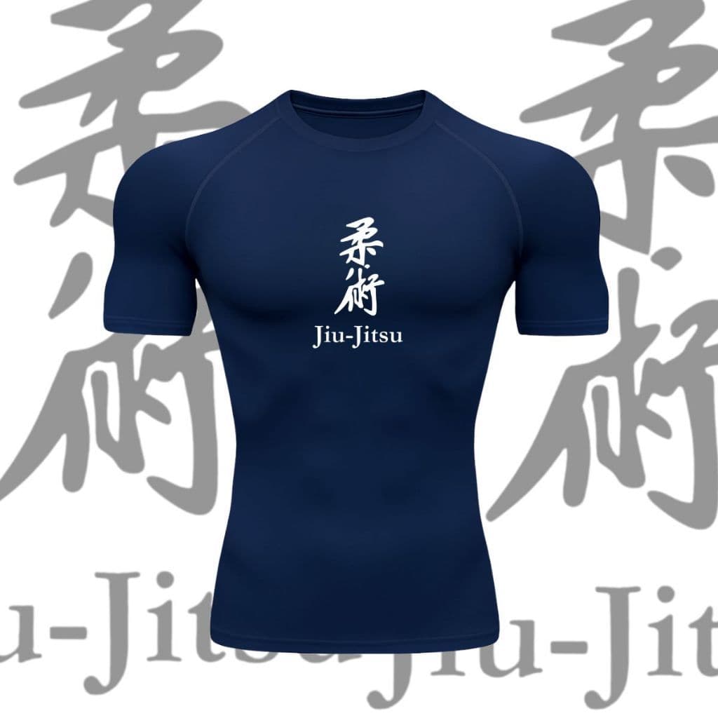 Camisa Camiseta de Compressão Jiu Jitsu Treino Academia Corrida Proteção Solar Uv50+