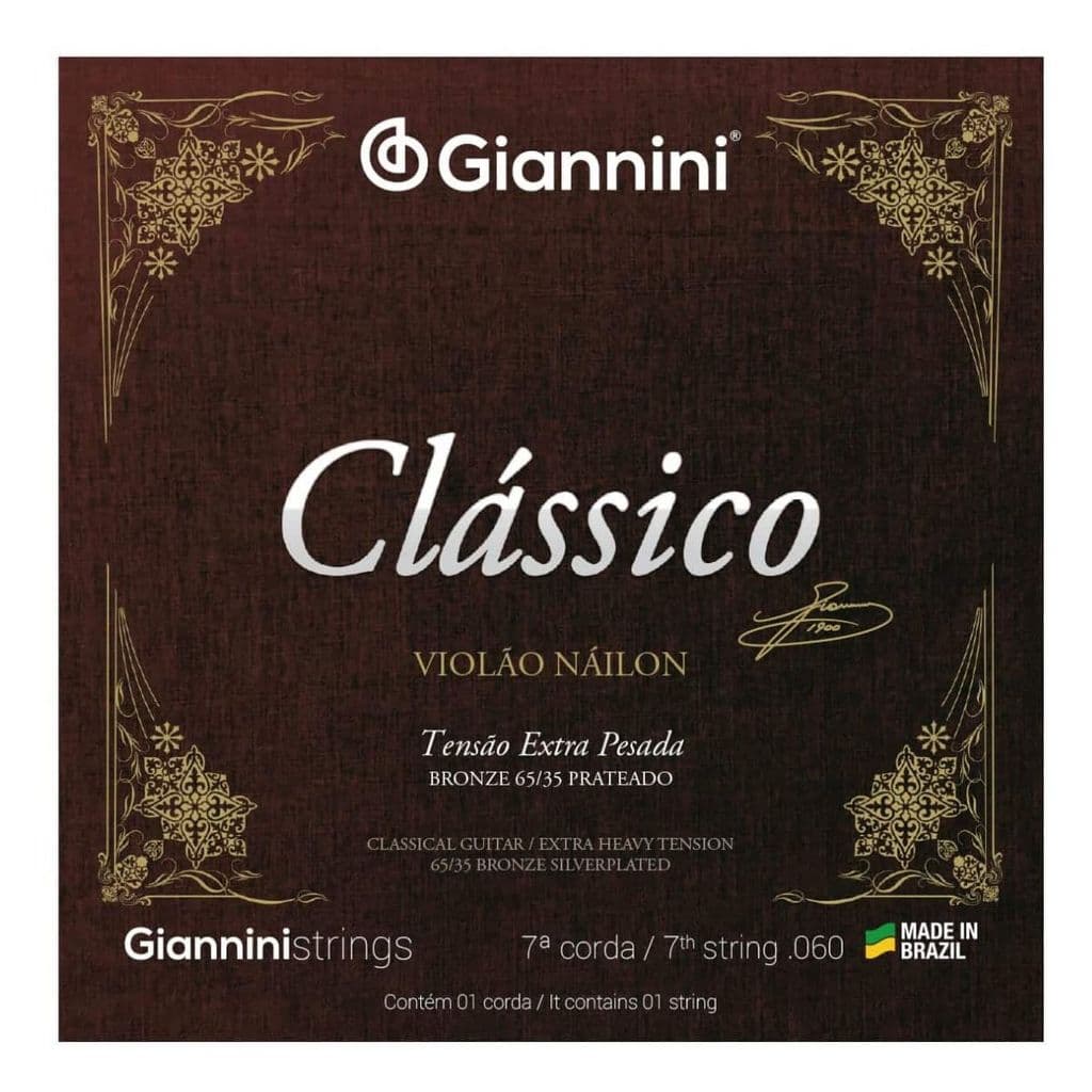 Corda Violão Nylon Giannini Clássico GENWXPA-7 7° Corda Bronze Extra Pesado