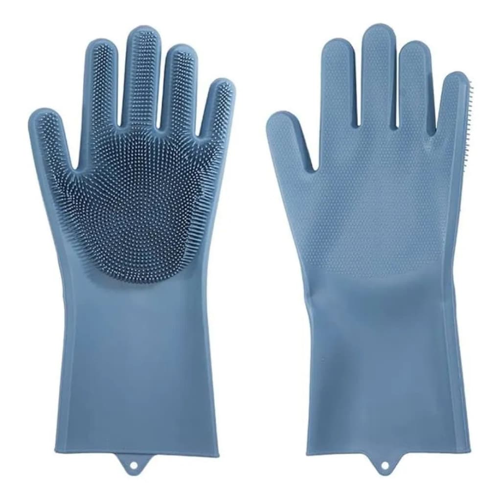 Par Luva De Silicone Multiuso Mágica Lava Louça Esponja Pet Banheiro Cozinha 🧼✨🧤🧽
