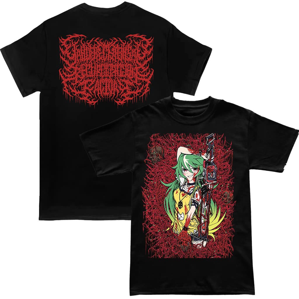 Music.Soul Camiseta Unissex Yandere Chainsaw Factory Banda Deathcore Garota Sanguinária Confortável Estilosa Premium