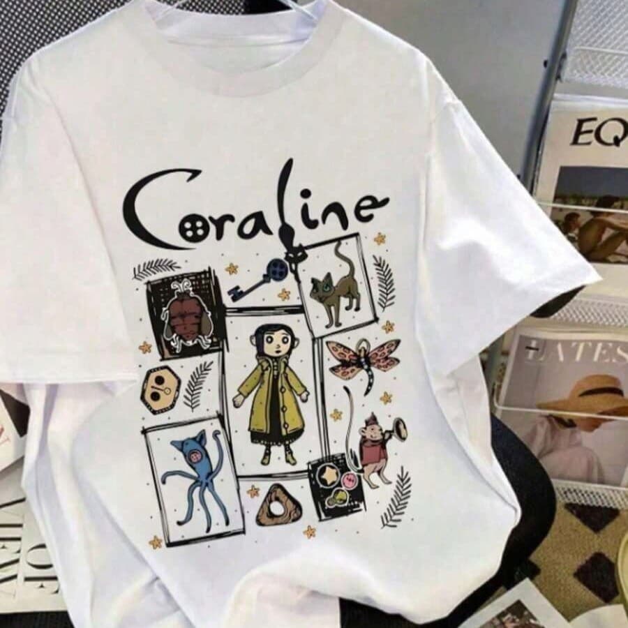 Camiseta Feminina De Gola Redonda Estampada Com Desenho Animado, Camiseta Casual De Manga Curta,