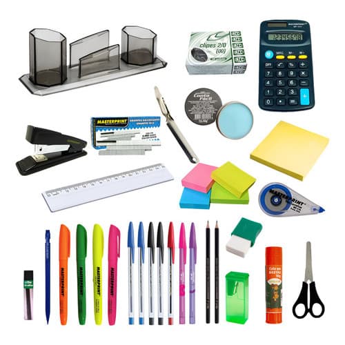 Kit Material De Escritorio 30 Itens Completo Organização