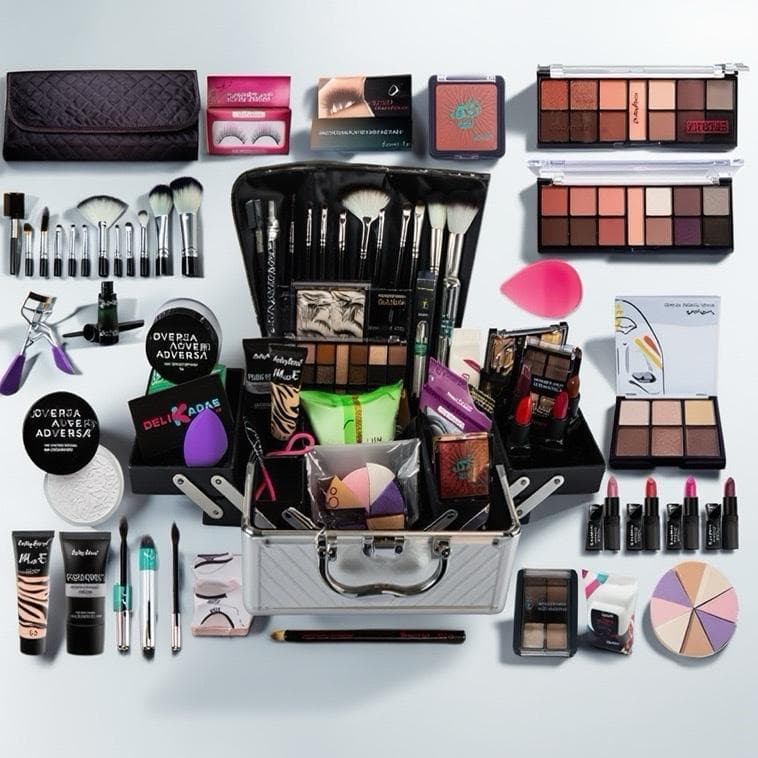Kit DMaquiagem Completo 17 Itens Com Base Pó Paleta De Sombra E Pincéis Melhores Marcas Otimo Presente Envio Imediato