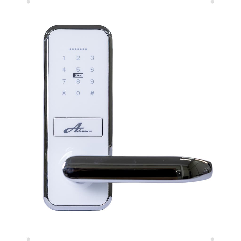 Fechadura Digital Advance 5100A Branca | Senha, Cartão, Chave 300 Usuários, Embutir Alta Segurança