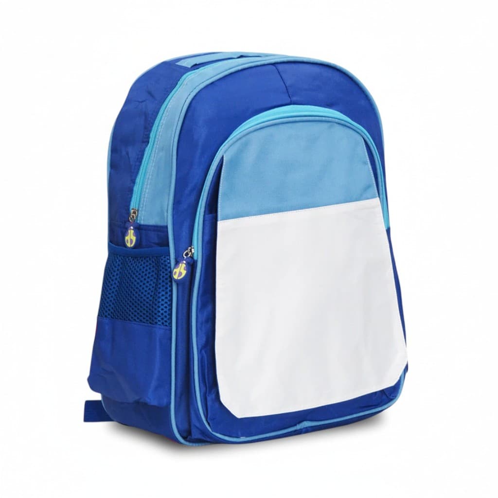 Mochila Infantil Azul de Poliéster para Sublimação - 30x41cm