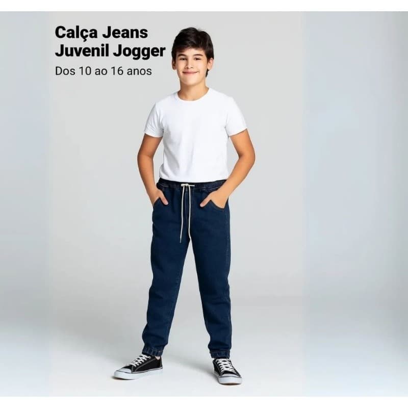calça jeans jogger juvenil e infantil menino no tamanho 10 12 14 16 anos calça jogger básica calça jeans infantil menino