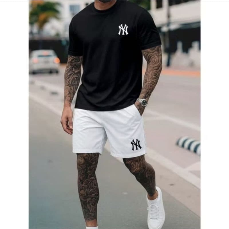 Kit Camiseta + Short Conjunto NY Camisa de Algodão Premiu Lançamento