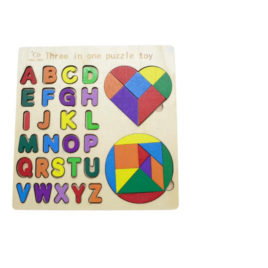 Brinquedo Educativo Infantil Montessori Abc Puzzle Madeira