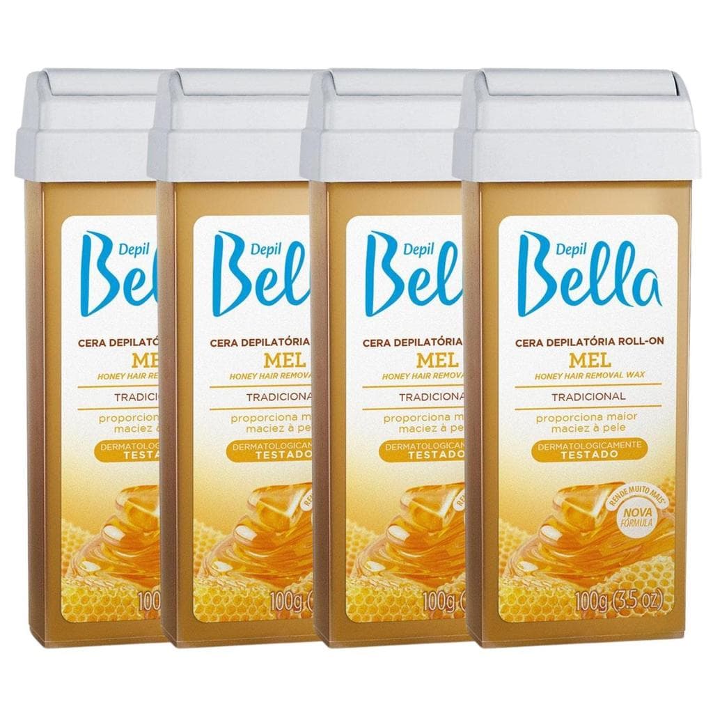 Kit Cera Rollon Profissional Depil Bella De Mel 4 Unidades