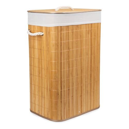 Cesto Dobrável Liso Palha 60cm Com Tampa 72l Retangular Palha Liso