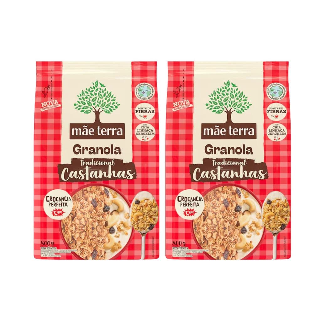 Kit Granola Tradicional Com Castanhas Brasileiras - Mãe Terra 2 Unidades 250g