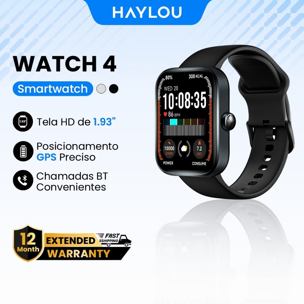 [New] Haylou Watch 4 GPS SmartWatch 1,93"Display Avançado 15d-Bateria Bluetoothchamada À ProvaD'água Relógio Inteligente