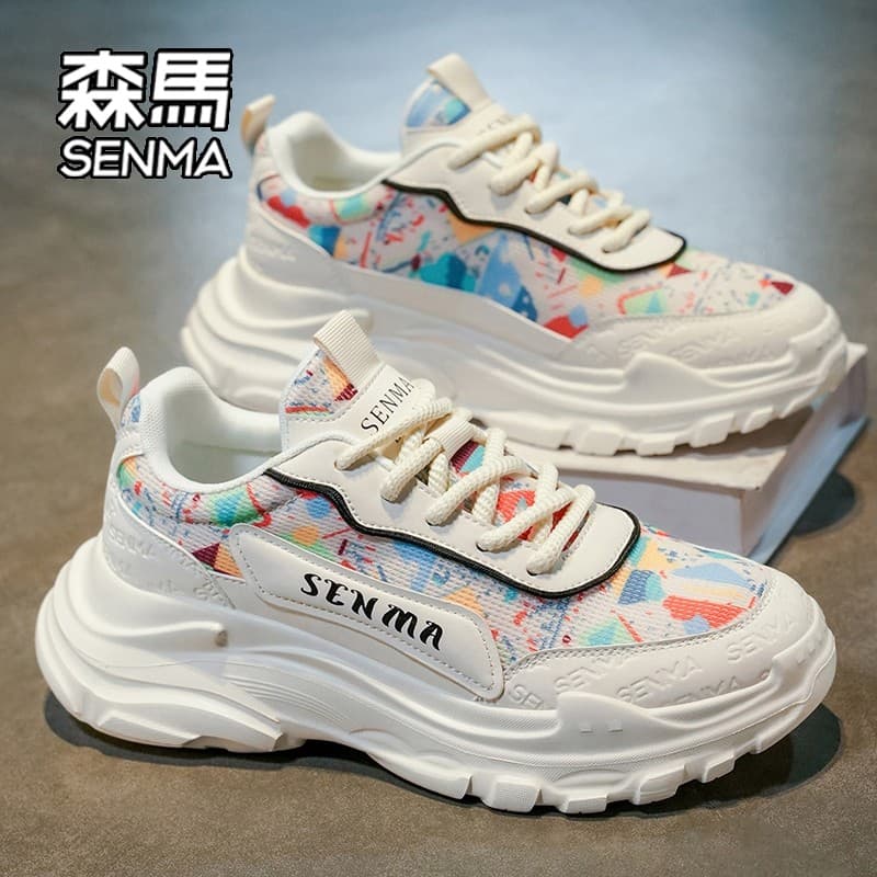 Senma outono venda quente papai sapatos 2026 novo estilo de sola grossa moda masculina High-end All-match tênis de corri