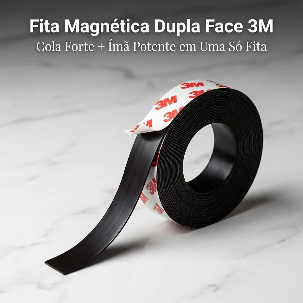 Fita Magnética Imã Autocolante Adesivo Flexível 3M Artesanato Tela Mosquiteiro