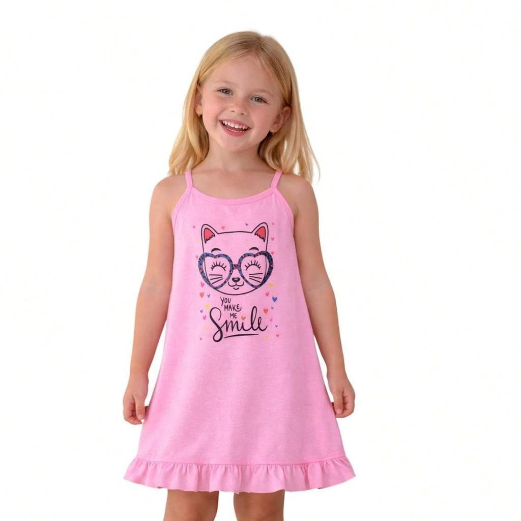 Camisola Infantil Menina Verão Alcinha Babadinho De Malha Barato Estampa Sortida