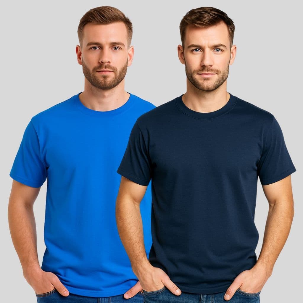 Kit 2 camisetas masculinas básicas 100% algodão P ao G3
