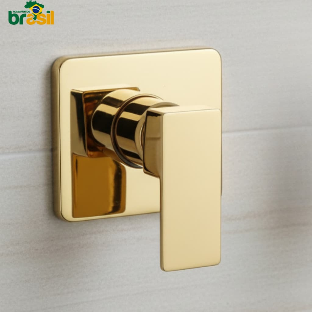 Acabamento metal Monocomando misturador Docol 3 4 Dourado Acabamento registro Monocomando Quadrado