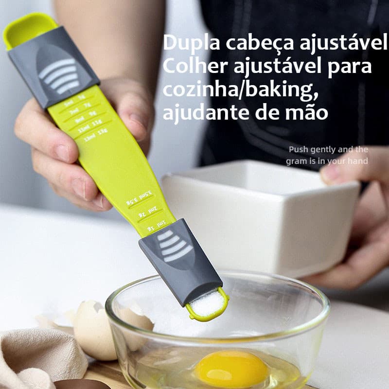 Colher Medidora Cozinha Ajustável 9 Medidas 0,5g À 13g Colher De Medida Para Cozinha Retrátil