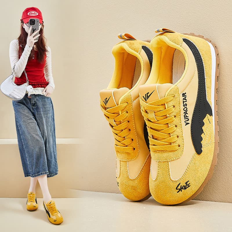 Casual sapatos de treinamento alemão feminino 2026 novo estilo primavera estudante leve plana Forrest Gump sapatos All-M