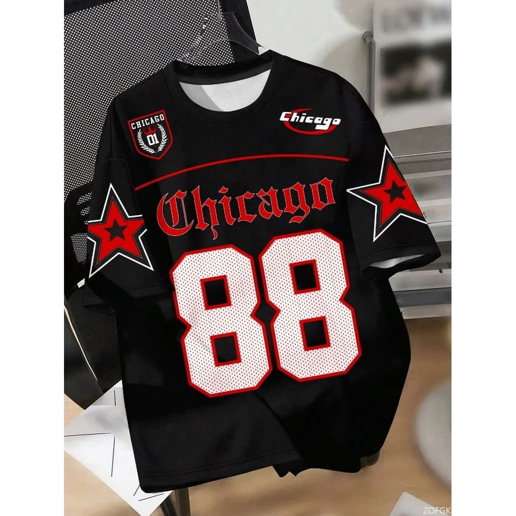 Camiseta Chicago 88 Basquete Estilo NBA Streetwear Masculina