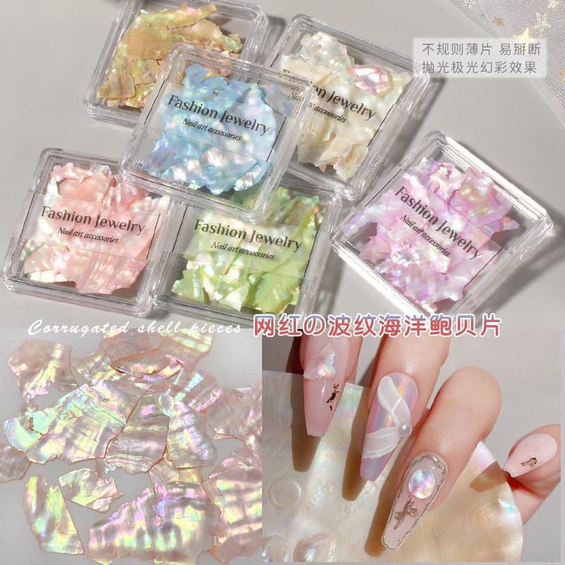 Manicure Irregular sinfonia concha peça Ultra-fina peça grande pode quebrar Natural Abalone peça decoração de unhas ins