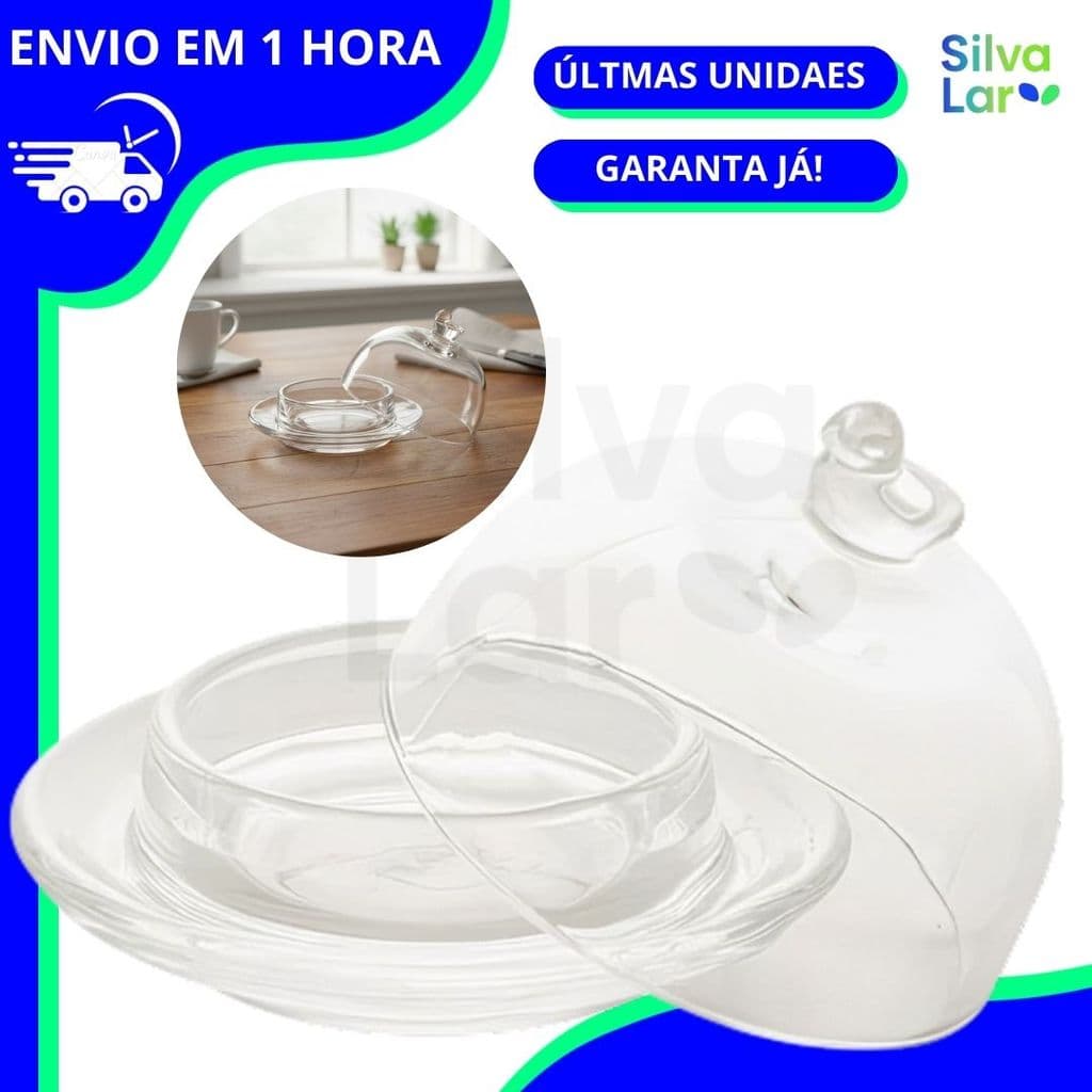 Manteigueira de Vidro com Tampa de Pássaro Passarinho 9,5x6,5cm - Lyor
