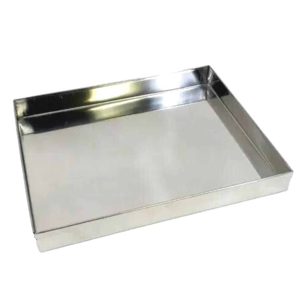 Bandeja Canto Liso 35x35x2cm Exposição Estufa 100% Inox
