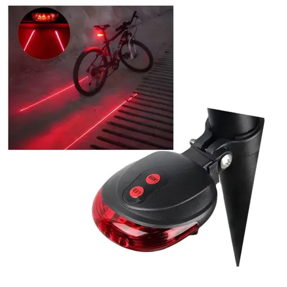 LANTERNA TRASEIRA BIKE LED LASER VERMELHA PISCA SINALIZADORA IMPERMEAVEL PROTECAO