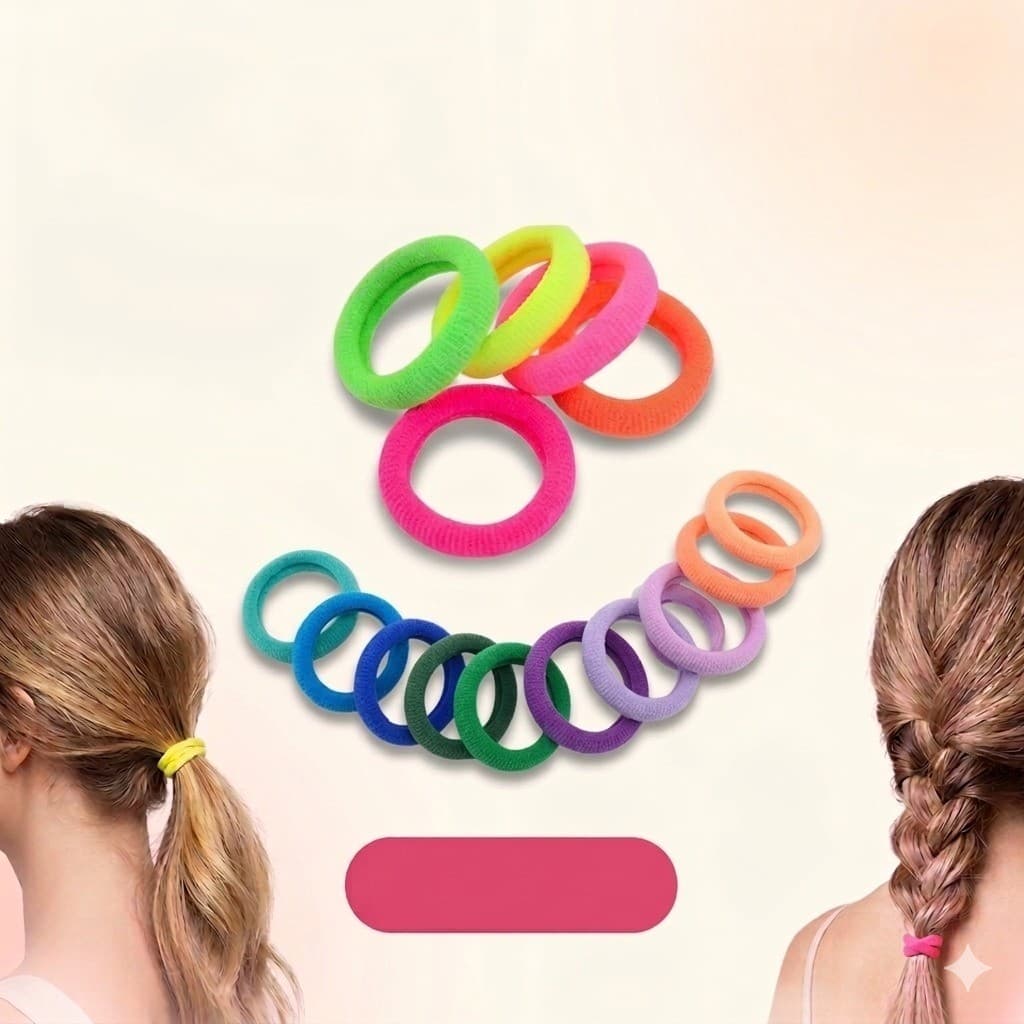 Kit Elástico para Cabelo Rabicó Colors 100 Peças Acessório moderno