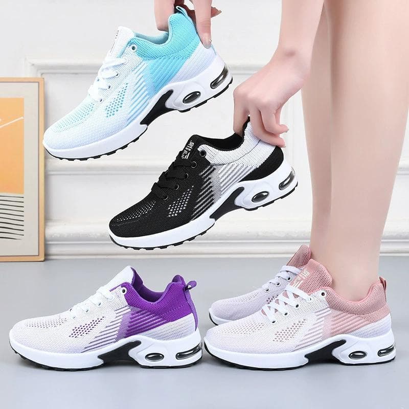 Tênis sapatos femininos novo estilo tamanho grande moda sapatos casuais almofada de ar tênis de corrida feminino respirá