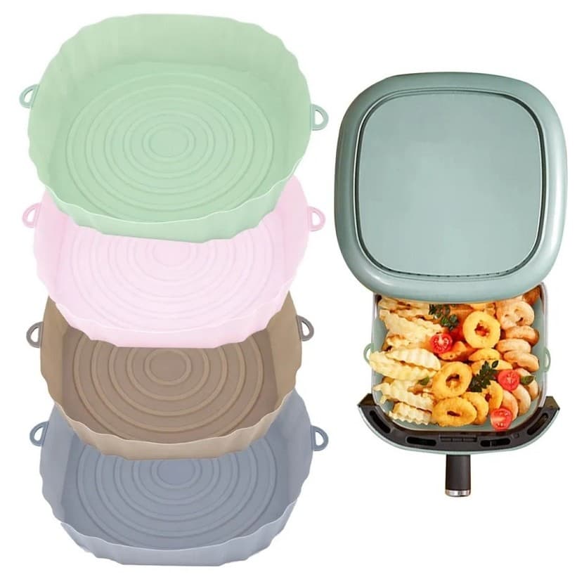 Cestos de silicone para Aer fryer  kit com 3 cestos tamanho diametro 20 cm por 5cm de altura