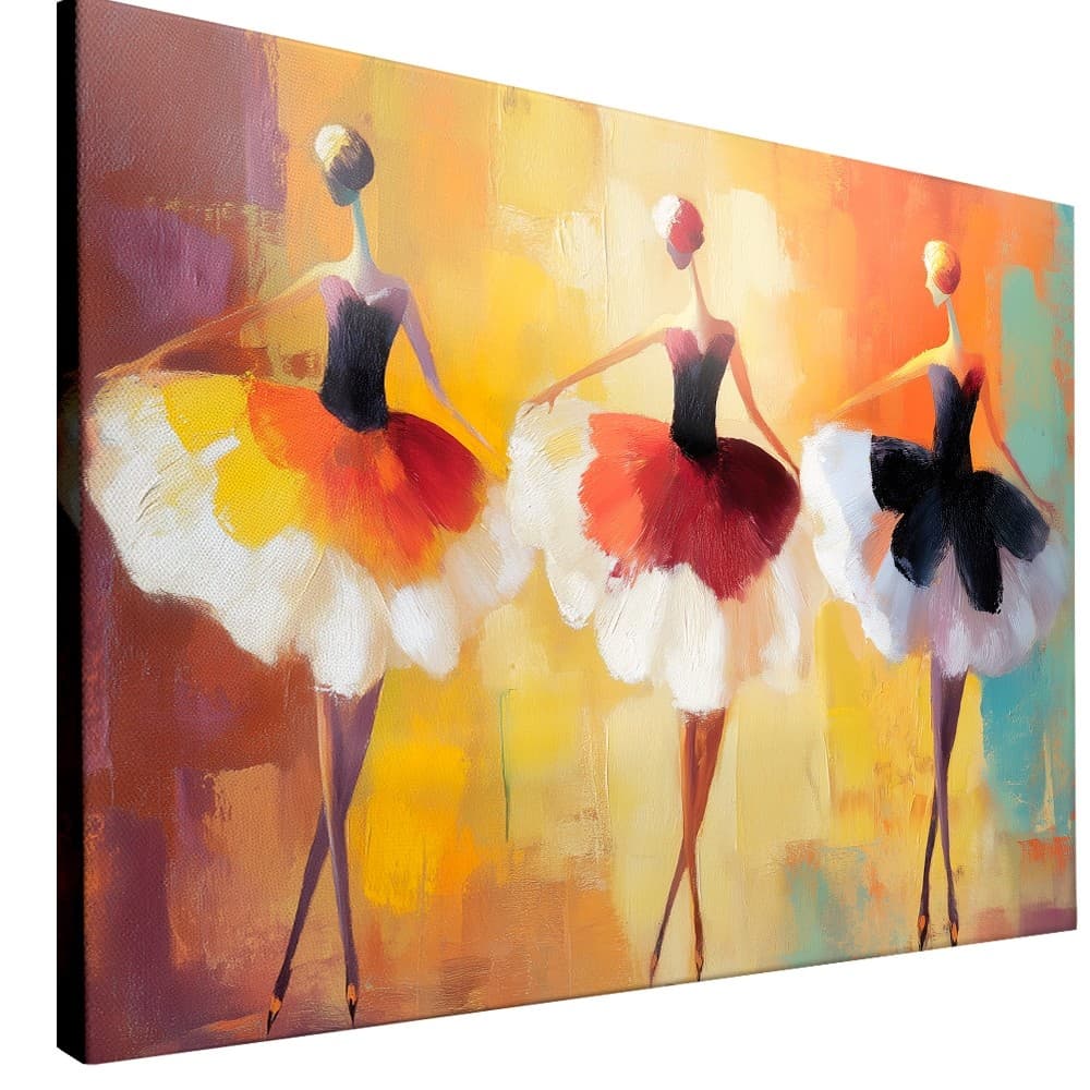 quadro decorativo trio bailarina colorido sala quarto escritorio
