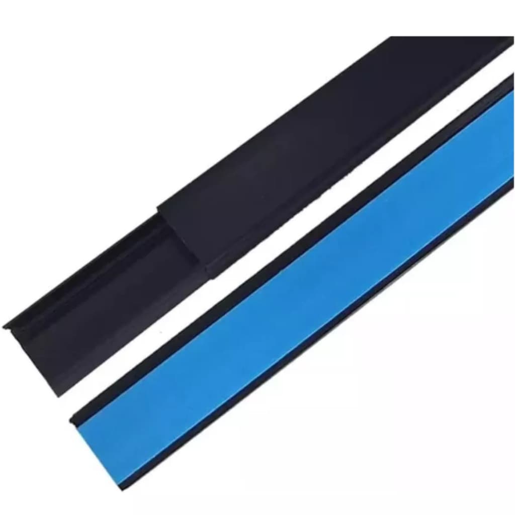 Canaletas Organizador de Fios Pvc C/adesivo C/ Fita Dupla Face 20x10x2000mm Fame Preto