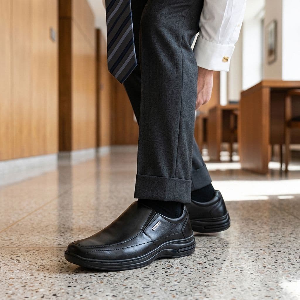 Sapato Social Masculino Slip On Confortável Antiderrapante Trabalho Casual Elegante