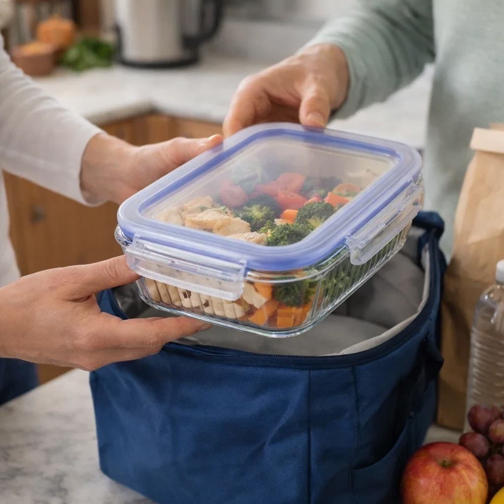 Pote Hermético 640ml Retangular Tampa Estampada Vedação Segura Mantimentos Cozinha