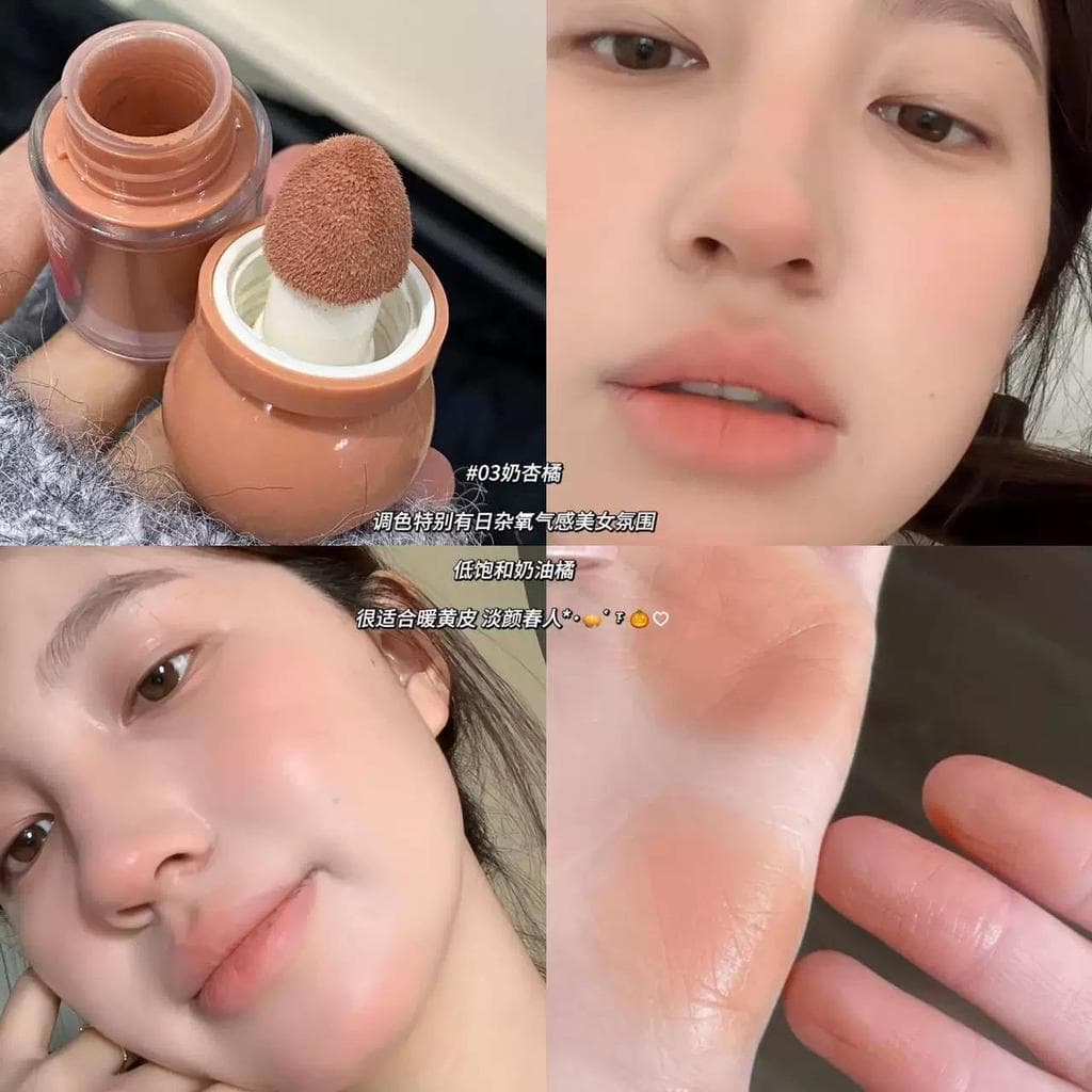 Blush líquido com almofada cera macia!Diário diversos oxigênio sentir baixa saturação creme laranja luz rosto de longa d