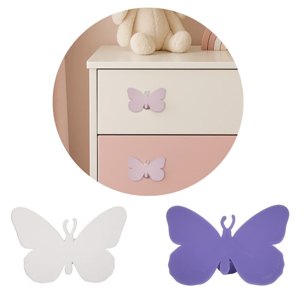Kit 50 Puxadores de Gaveta Decorativo - Borboleta