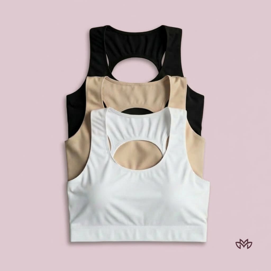 Kit 2 Top de Academia Feminino em Poliamida com Bojo Removível e Alças Largas Confortável