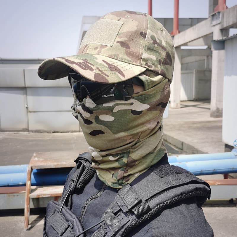 Ventilador militar realidade cs campo combate camuflagem tático boné de beisebol máscara facial ciclismo ao ar livre mon