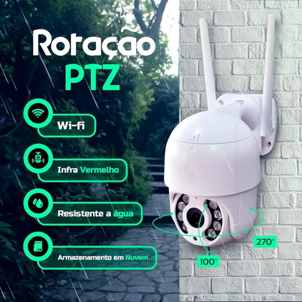 Câmera De Segurança Wifi A8 Pro Noturna Inteligente Full Hd Cor Branco