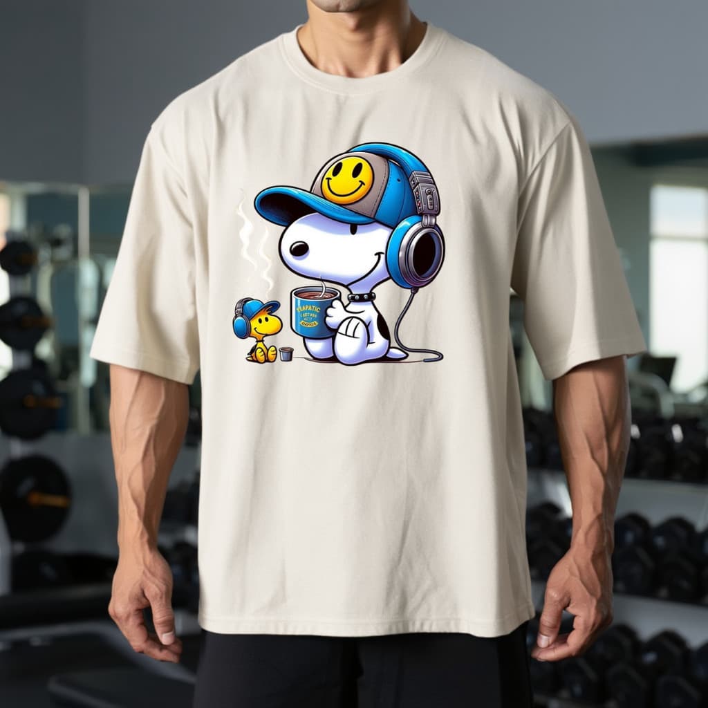 Camiseta Snoopy bone Oversized  Plus size Algodao Confortavel Ideal Para Presente De Amigo